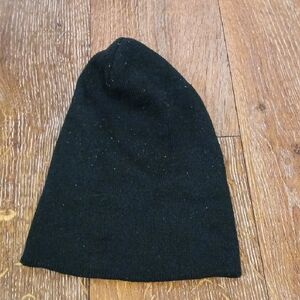 Classic Black Acrylic Knit Beanie Hat